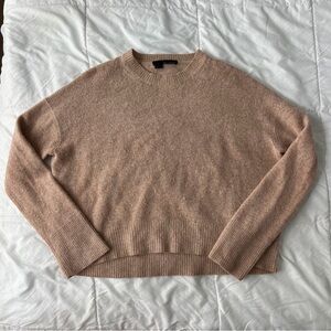 360 Sweater Wool/Raccoon Knit Crew Neck Sweater Women’s S Beige Relaxed Luxury